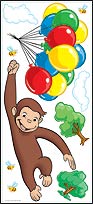 YK1082 Curious George Jumbo Wall Sticker Set YK1082 Curious George Jumbo Wall Sticker Set