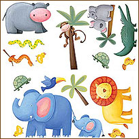 YK1136 Jungle Adventure Wall Sticker Set YK1136 Jungle Adventure Wall Sticker Set